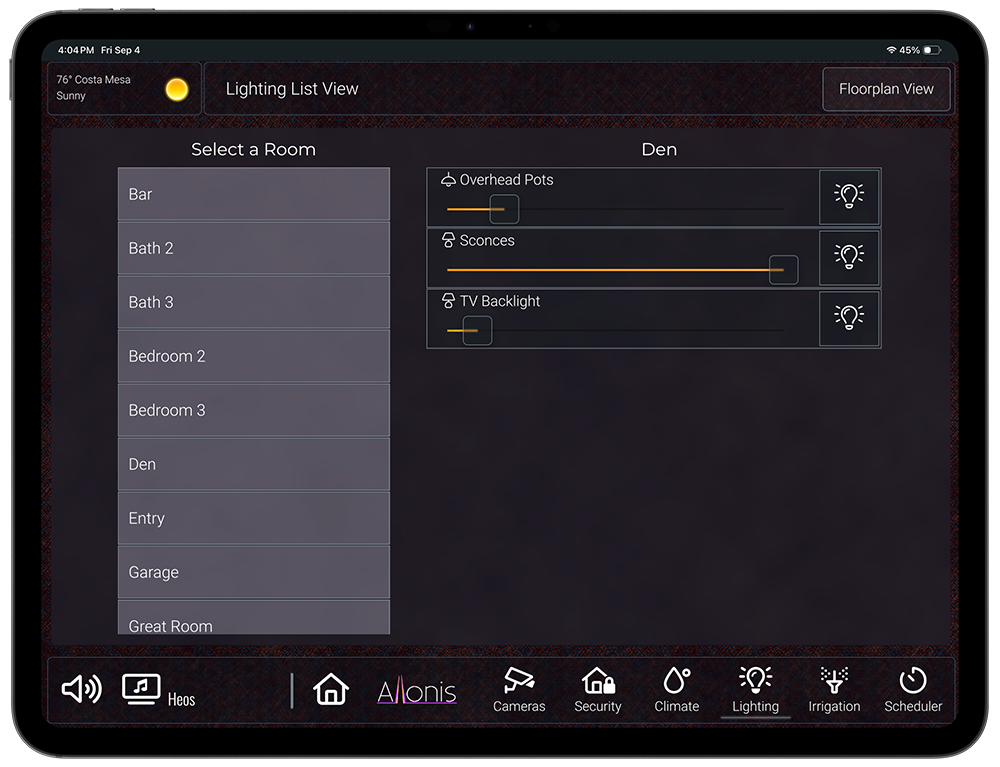 residential lightinglist