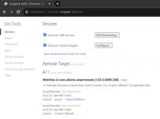 Chrome inspect 1