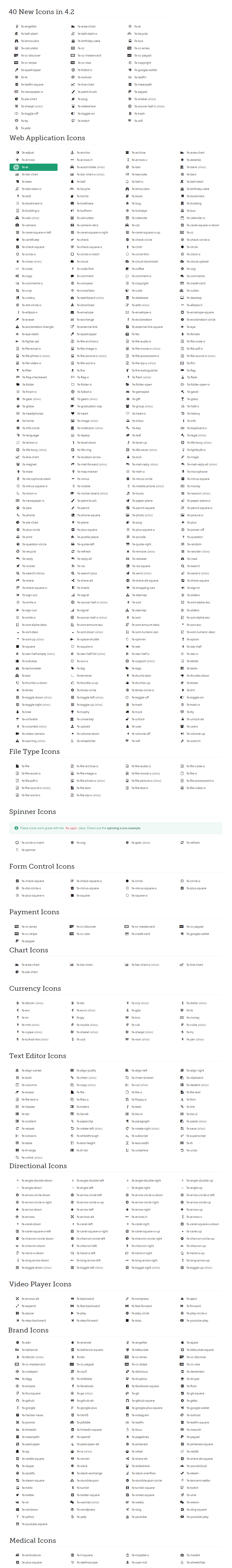 FA Icons
