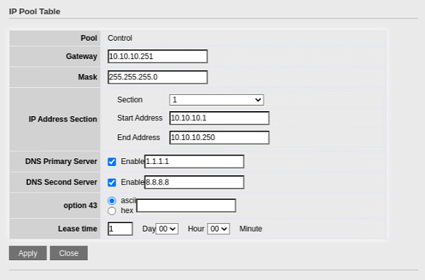 AddVLAN DHCP1