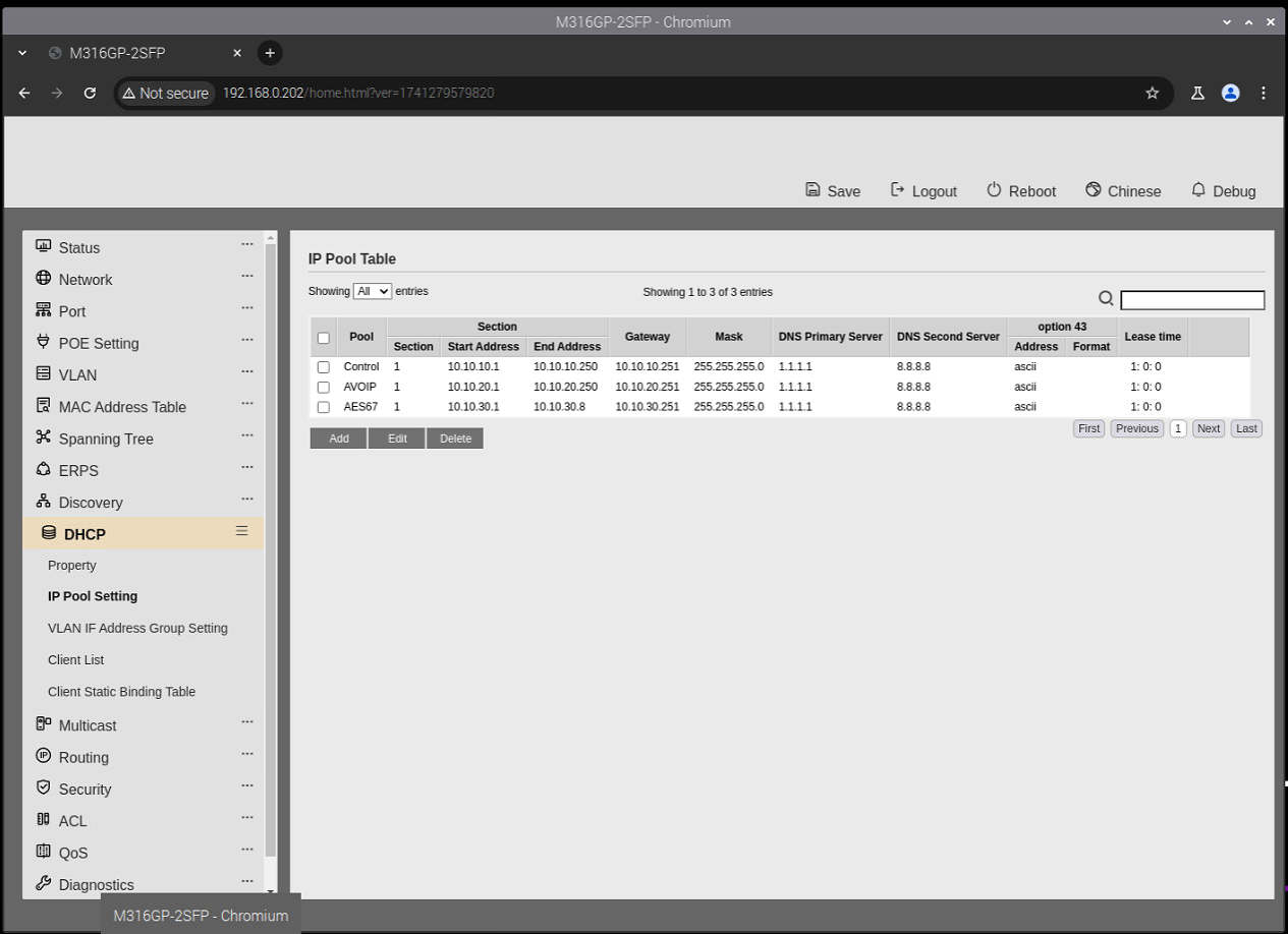 AddVLAN DHCP4